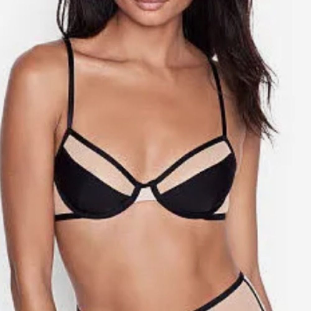 Victoria's Secret Sheer Mesh Unlined Demi Bra Multicolor 36C